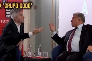 有趣一幕！拉波尔塔和丰特辩论之中突然握手，两人都露出笑容