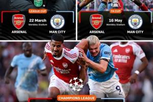会成真吗？阿森纳和曼城本赛季可能在3项杯赛决赛中相遇