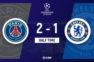 半场-巴黎暂2-1切尔西 登贝莱一条龙破门巴尔科拉建功