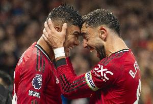 B费本赛季英超5次助攻卡塞米罗破门，为联赛进球最多组合