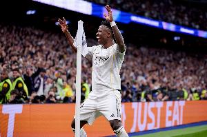 维尼修斯在欧冠淘汰赛参与28粒进球，在其首秀以来同期领跑所有人