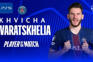 首开记录，官方：克瓦拉茨赫利亚当选欧冠巴黎3-0切尔西全场最佳