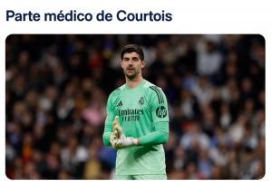 无缘对拜仁！皇马官方：库尔图瓦右腿肌肉受伤，预计伤缺一个半月