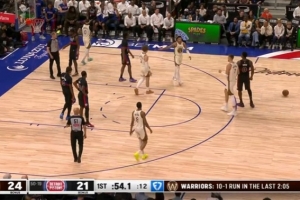 封印解除！追梦下场后勇士轰出12-1攻击波 强势反超