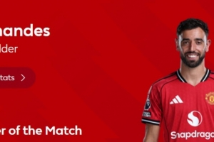 破门+造乌龙，英超官方：B费当选曼联2-2伯恩茅斯全场最佳球员