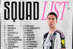 尤文对阵萨索洛名单：弗拉霍维奇回归，伊尔迪兹、米利克在列