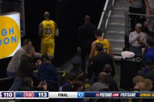 难受啊！东契奇绝平三分不中 詹姆斯&东契奇先后直接走向球员通道