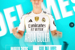 实至名归！官方：居莱尔68米吊射当选西甲3月最佳进球