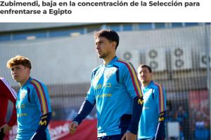 返厂人员+1！官方：苏维门迪退出本期国家队，为阿森纳本月第11人